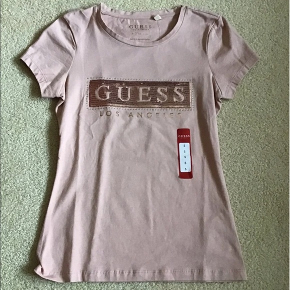SOLD - Guess Sequin Logo Pink Tee - NWT - Picture 9 of 12
